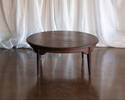 Solid Wood Mid Century Round Cocktail Table