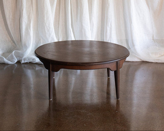 Solid Wood Mid Century Round Cocktail Table