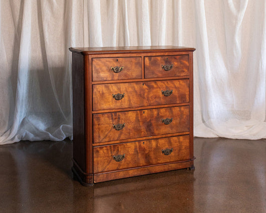 Burled Wood Five Drawer Chest - circa 1850