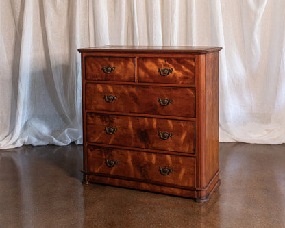 Burled Wood Five Drawer Chest - circa 1850