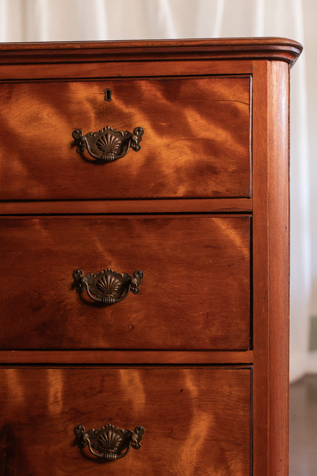 Burled Wood Five Drawer Chest - circa 1850