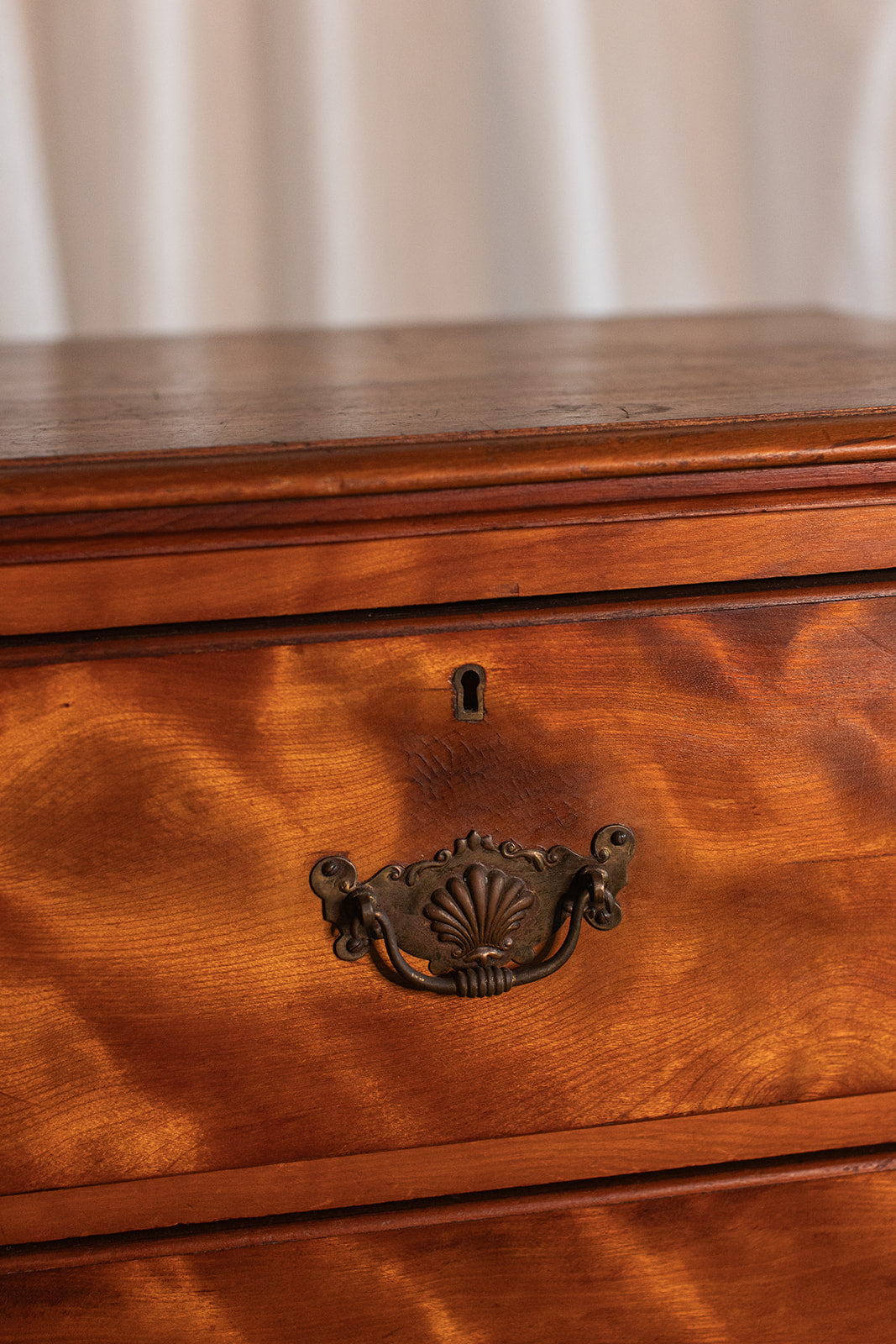 Burled Wood Five Drawer Chest - circa 1850