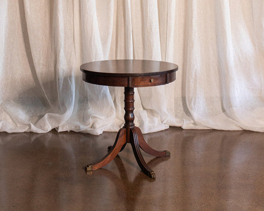 Mid 20th Century Federal Style Mahogany Drum Side Table