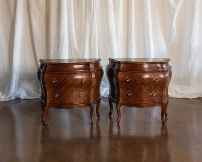 Pair of Mid 20th Century Inlaid Commode Night Stands