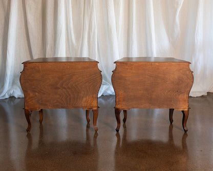 Pair of Mid 20th Century Inlaid Commode Night Stands