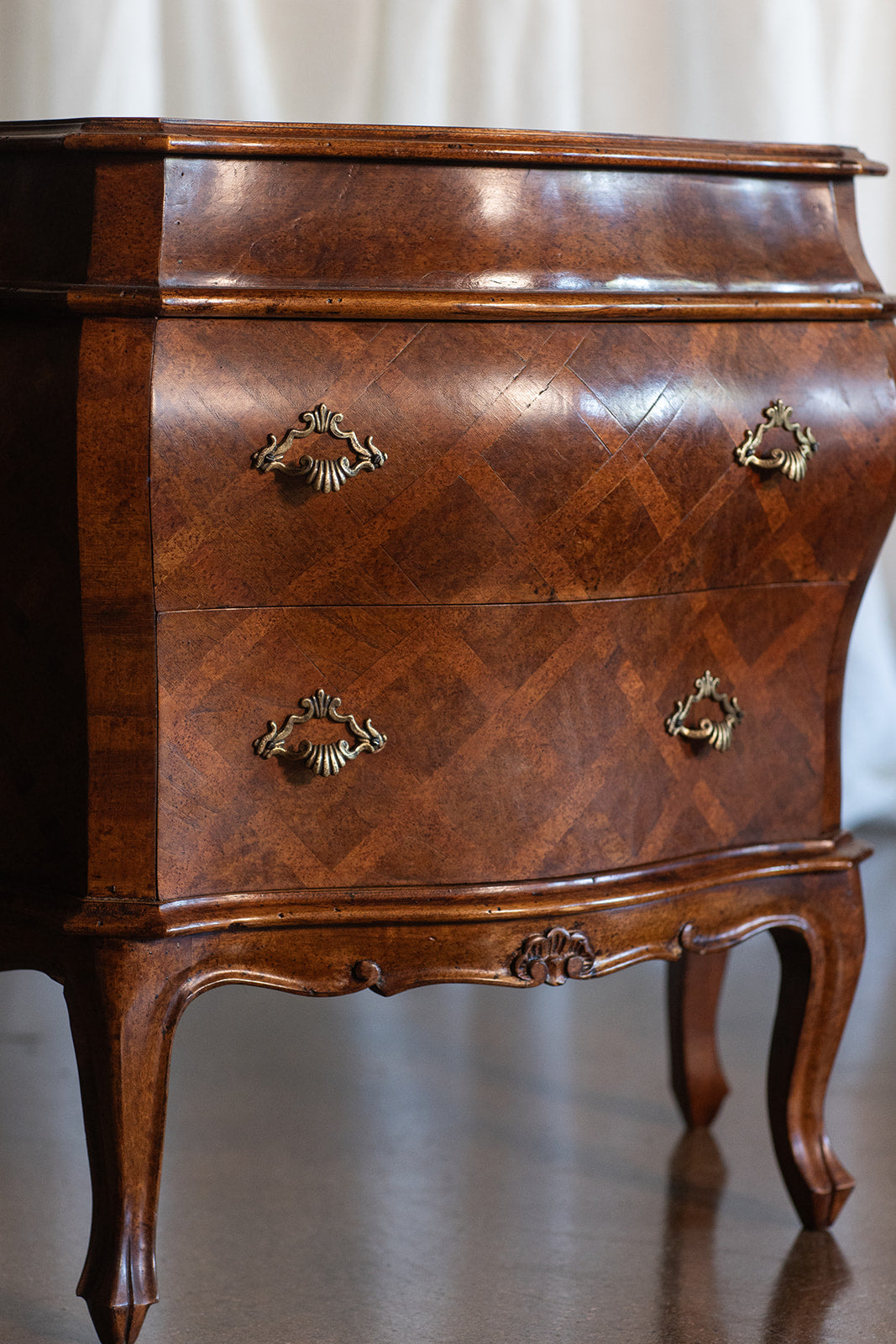 Pair of Mid 20th Century Inlaid Commode Night Stands