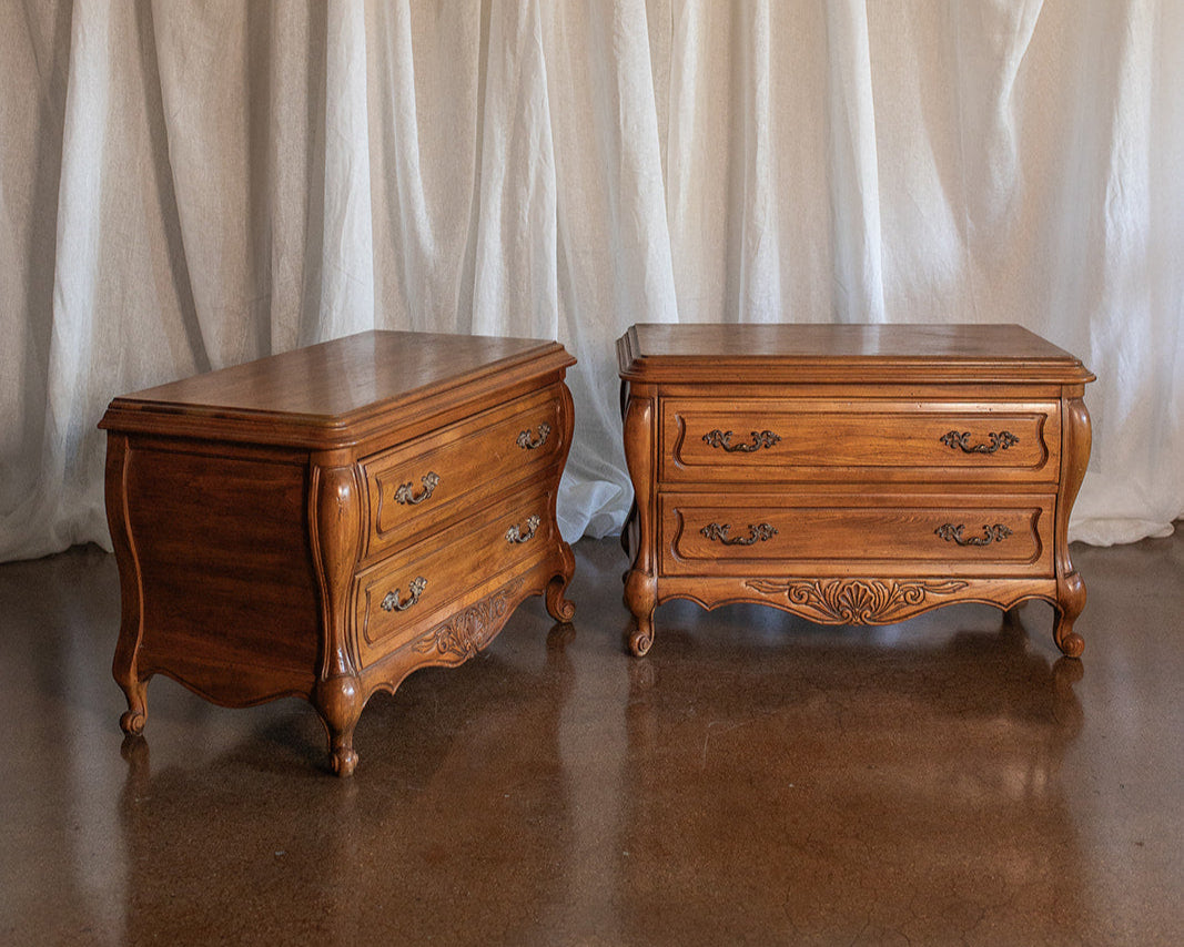 Vintage Hickory Manufacturing Company Oak French Provincial Nightstands