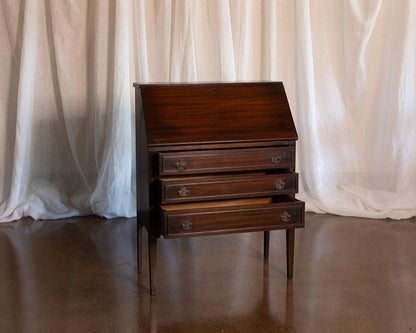 3 Drawer Mahogany Flip Front Escritoire - circa 1900