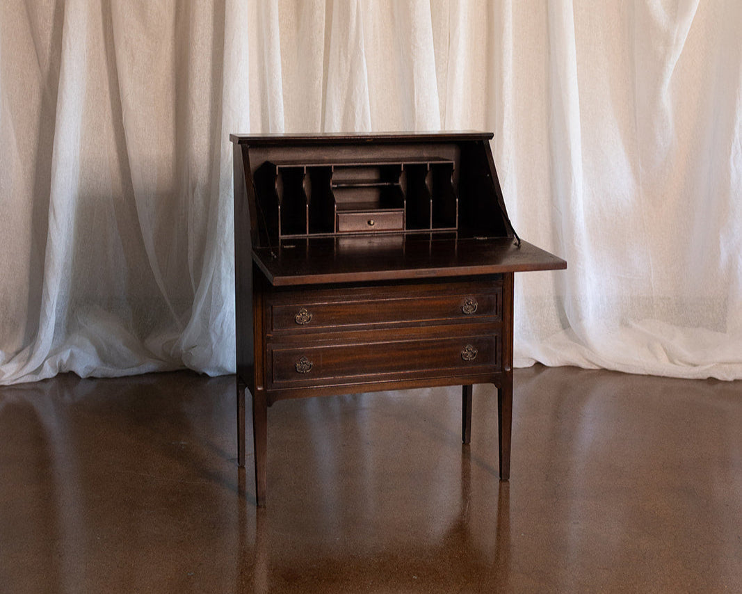 3 Drawer Mahogany Flip Front Escritoire - circa 1900