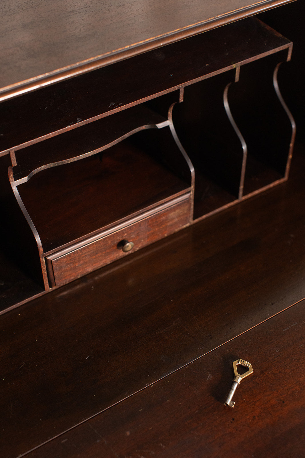 3 Drawer Mahogany Flip Front Escritoire - circa 1900