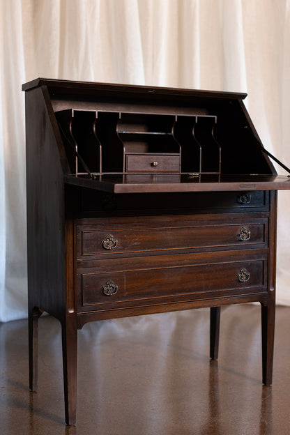 3 Drawer Mahogany Flip Front Escritoire - circa 1900