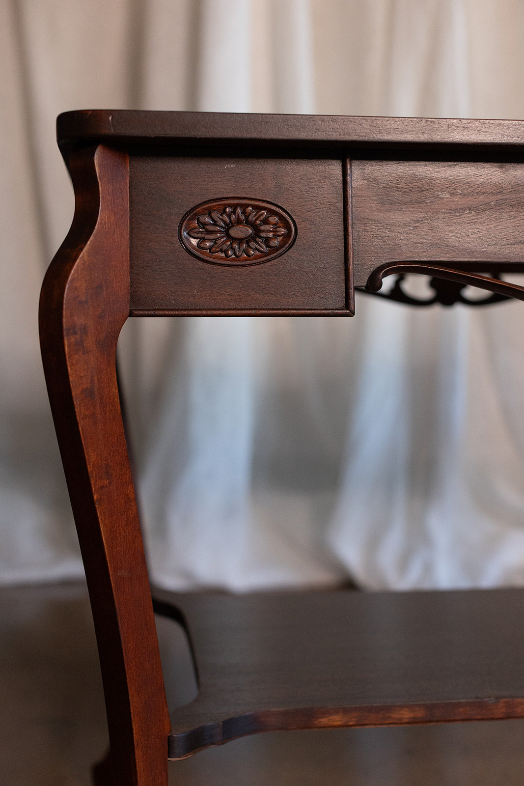 Mahogany Table with Drawer - Late 1800s