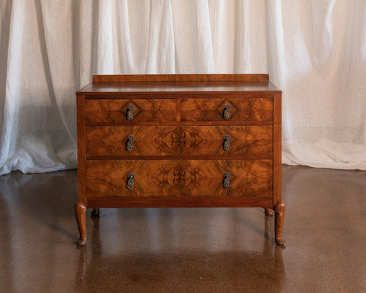 Burl Wood Four Drawer Chest (Look for Sister Chest) - circa 1920