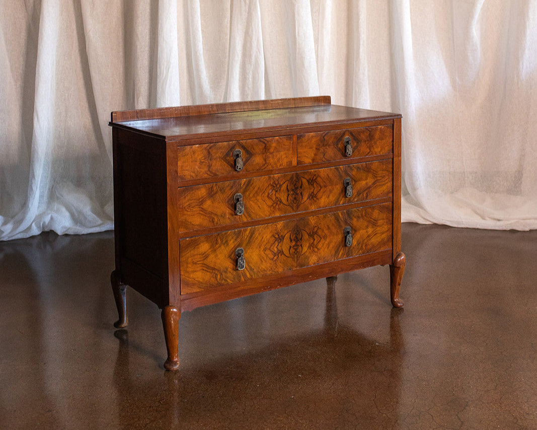 Burl Wood Four Drawer Chest (Look for Sister Chest) - circa 1920