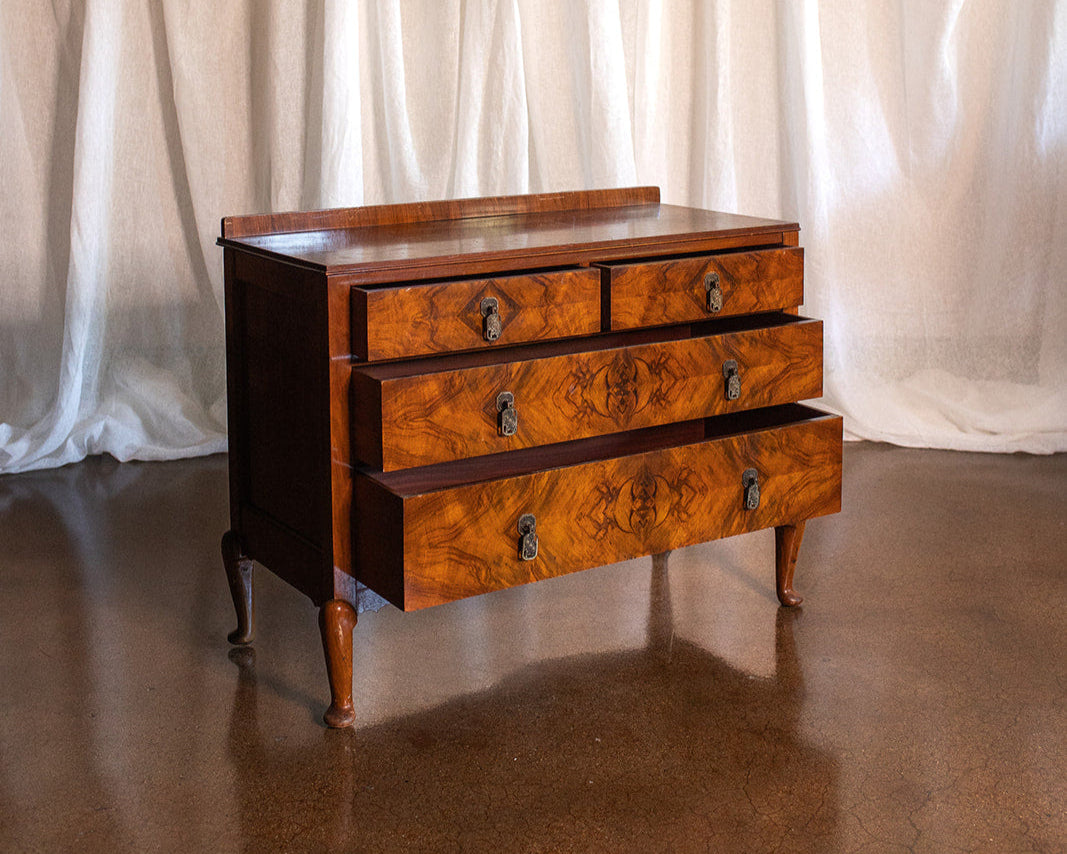 Burl Wood Four Drawer Chest (Look for Sister Chest) - circa 1920