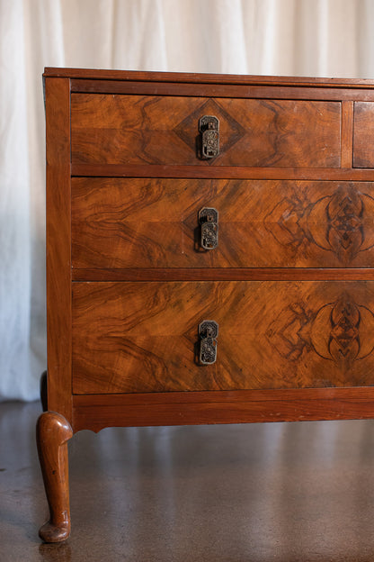 Burl Wood Four Drawer Chest (Look for Sister Chest) - circa 1920