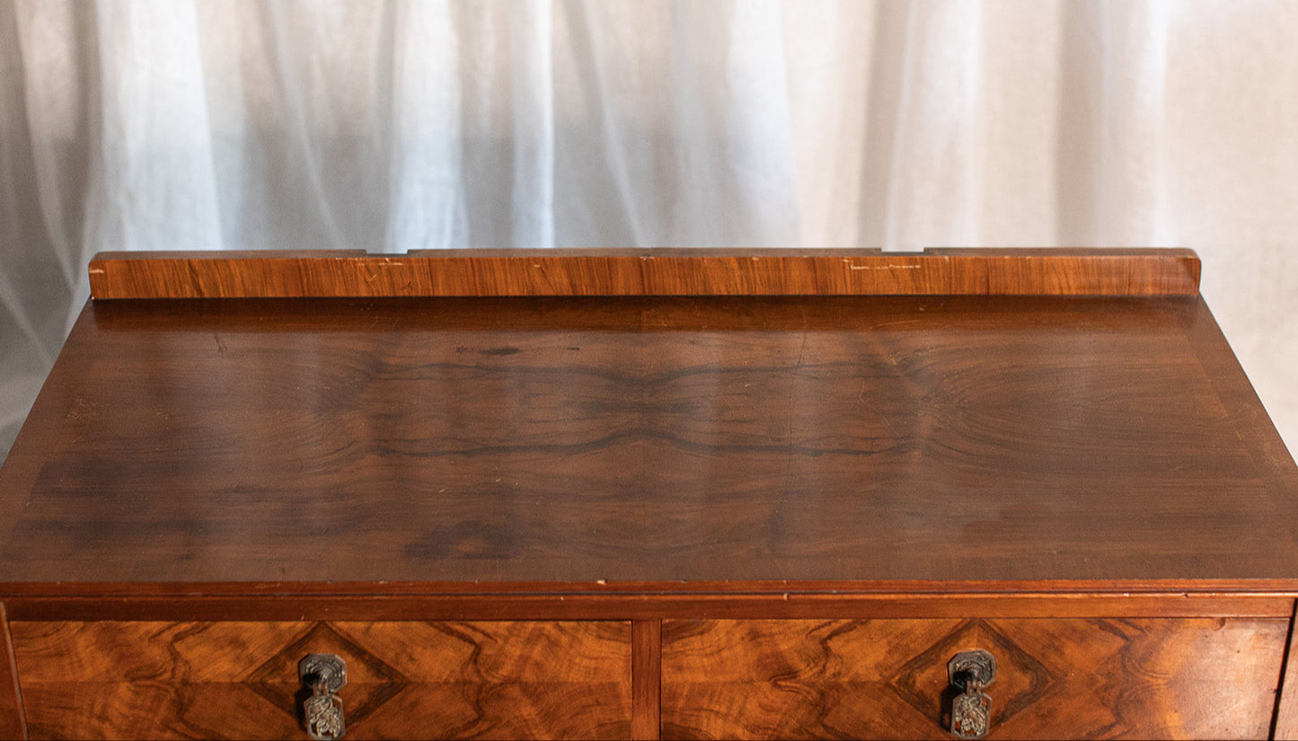 Burl Wood Four Drawer Chest (Look for Sister Chest) - circa 1920
