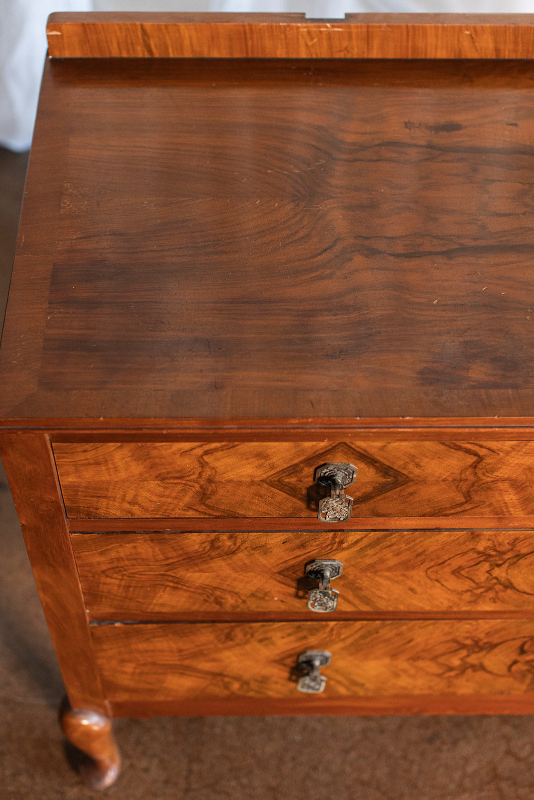 Burl Wood Four Drawer Chest (Look for Sister Chest) - circa 1920