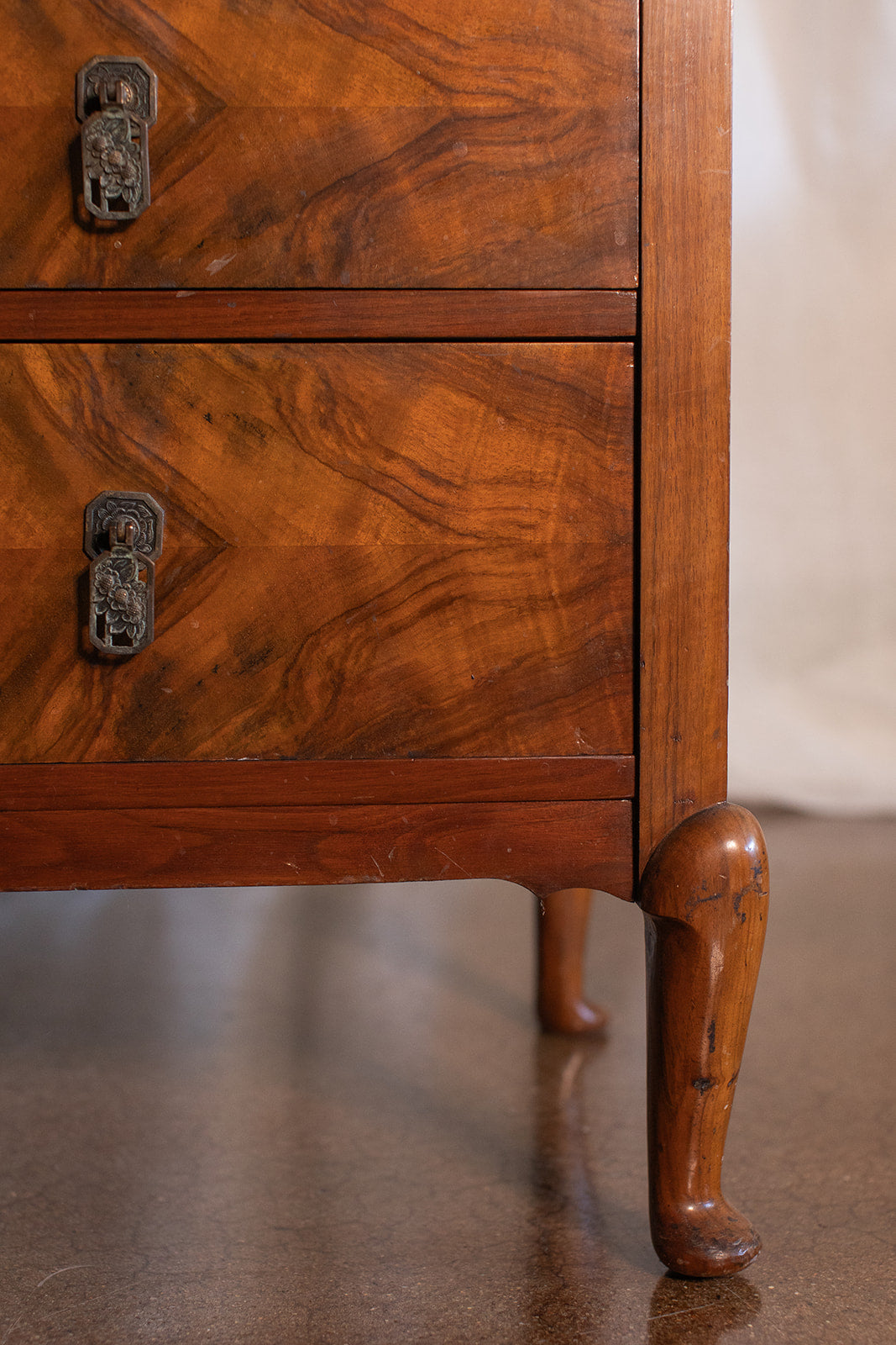 Burl Wood Four Drawer Chest (Look for Sister Chest) - circa 1920