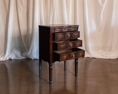 Belgian Carved Antique French Style Three Drawer Chest - circa 1890