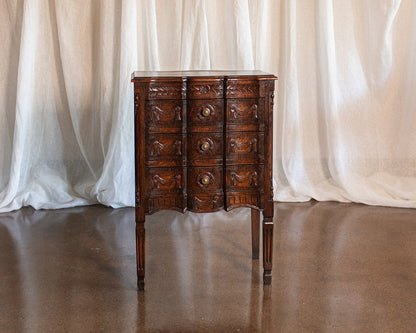 Belgian Carved Antique French Style Three Drawer Chest - circa 1890