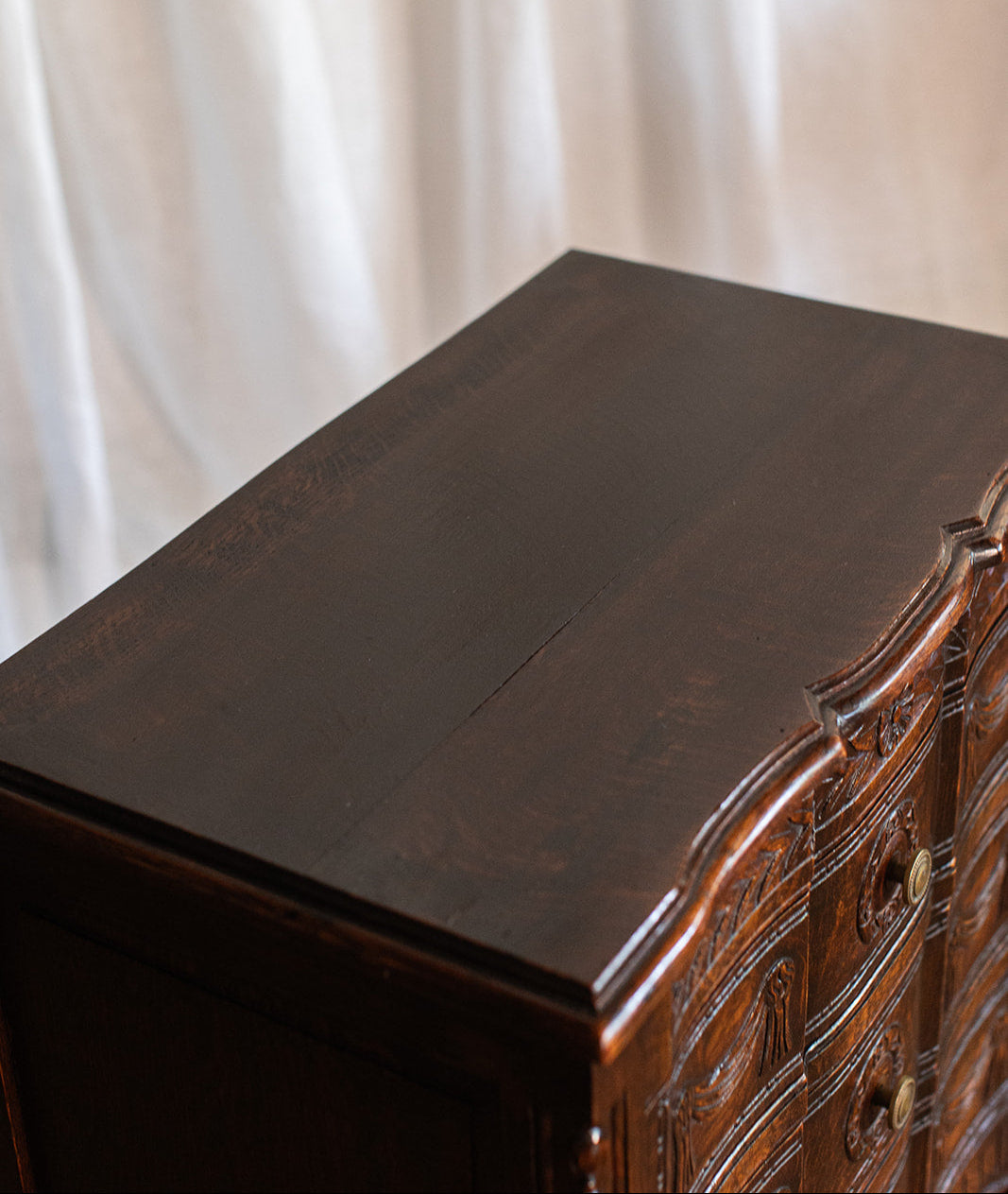 Belgian Carved Antique French Style Three Drawer Chest - circa 1890