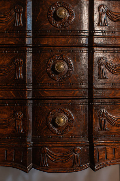 Belgian Carved Antique French Style Three Drawer Chest - circa 1890
