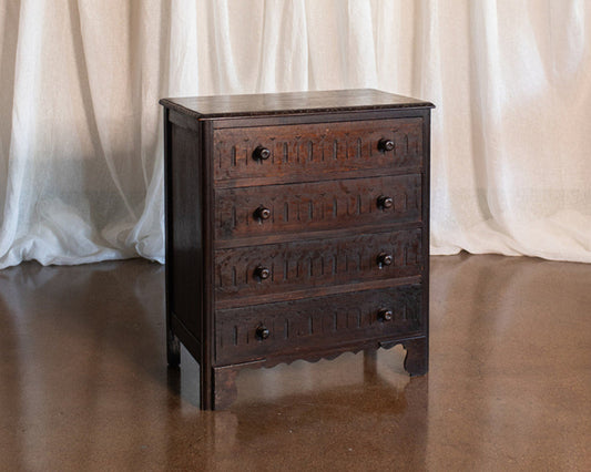 Belgian Carved Antique Chest - circa 1900