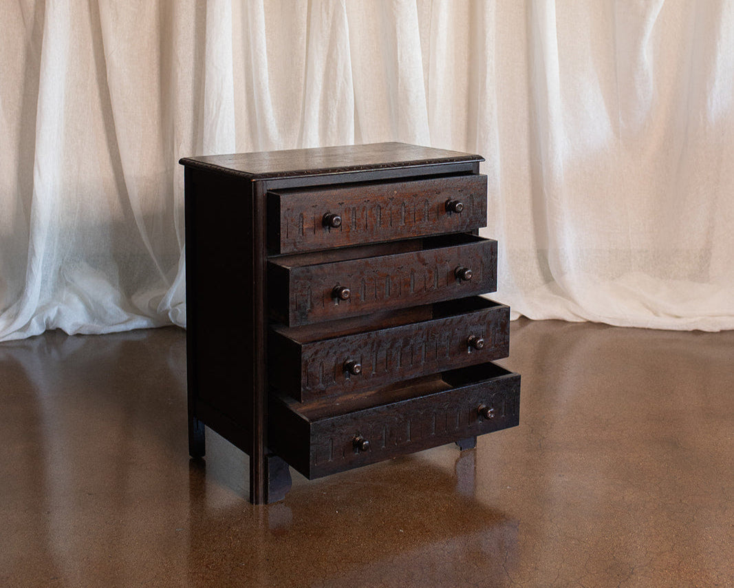 Belgian Carved Antique Chest - circa 1900