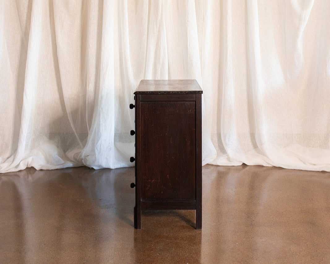 Belgian Carved Antique Chest - circa 1900