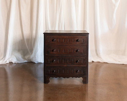Belgian Carved Antique Chest - circa 1900