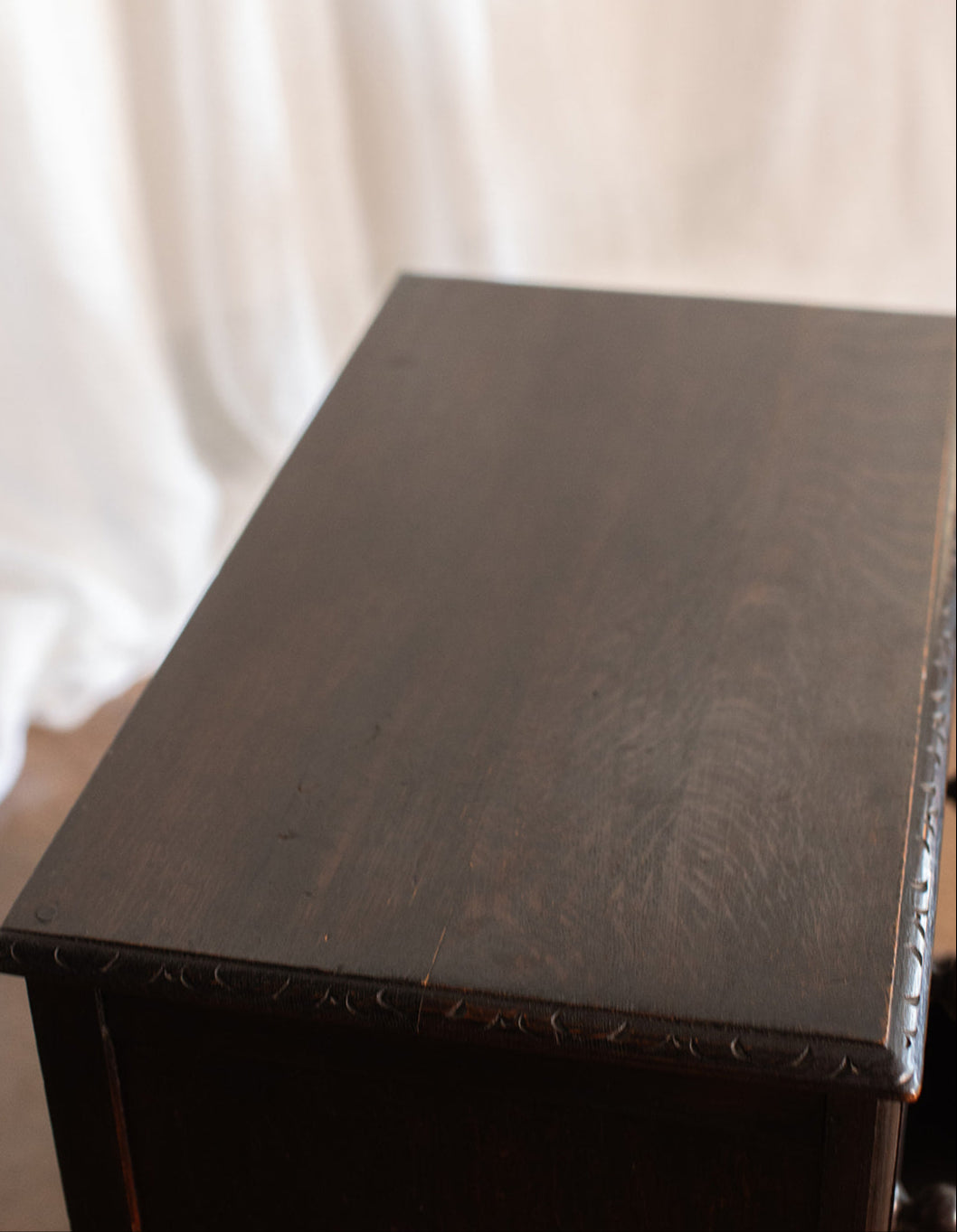 Belgian Carved Antique Chest - circa 1900