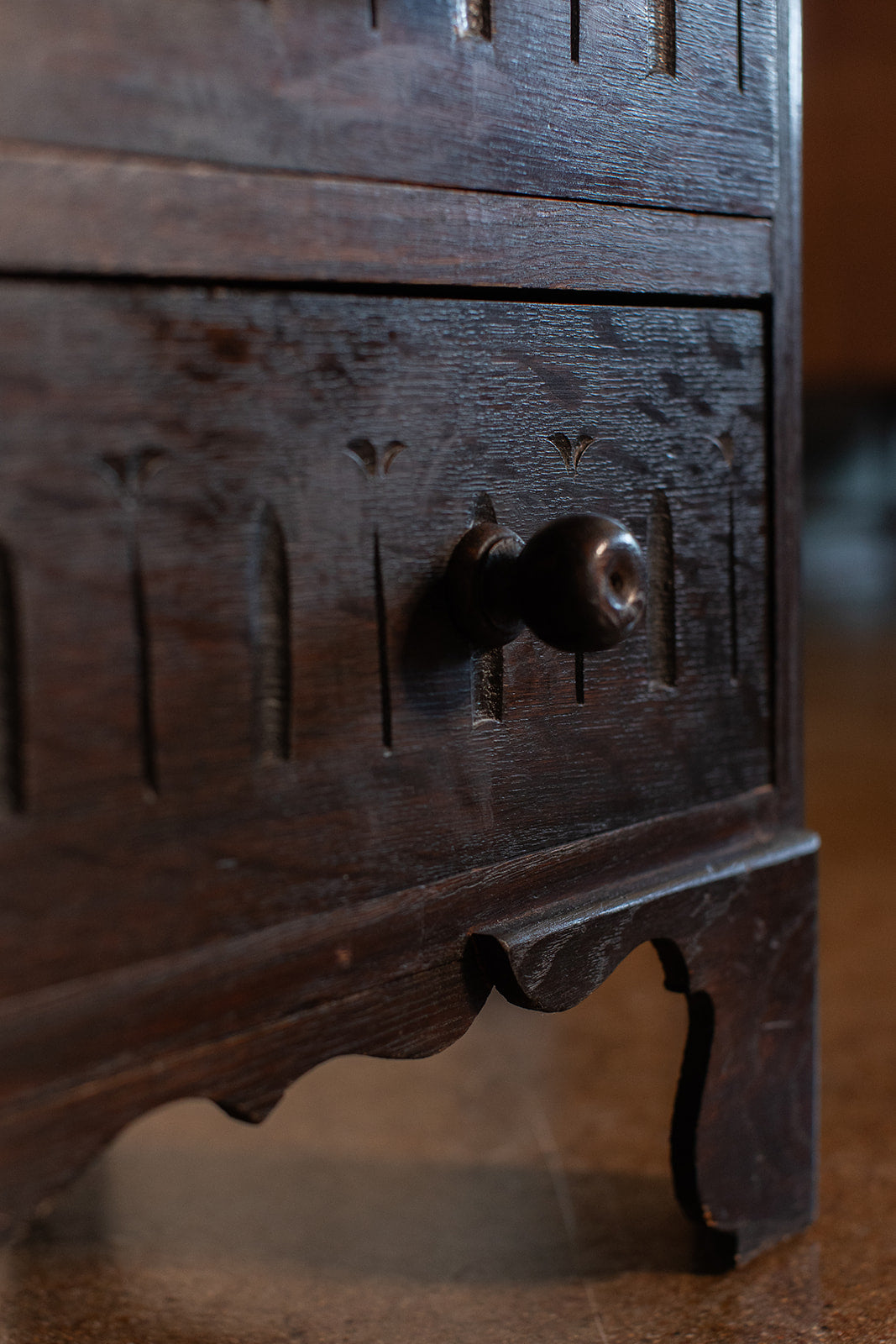 Belgian Carved Antique Chest - circa 1900