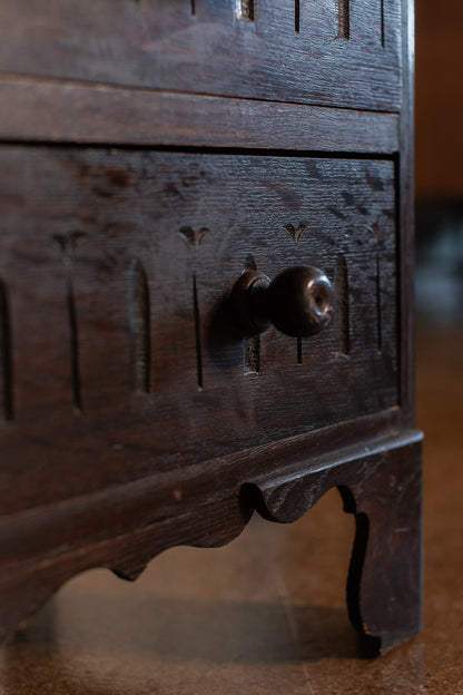 Belgian Carved Antique Chest - circa 1900