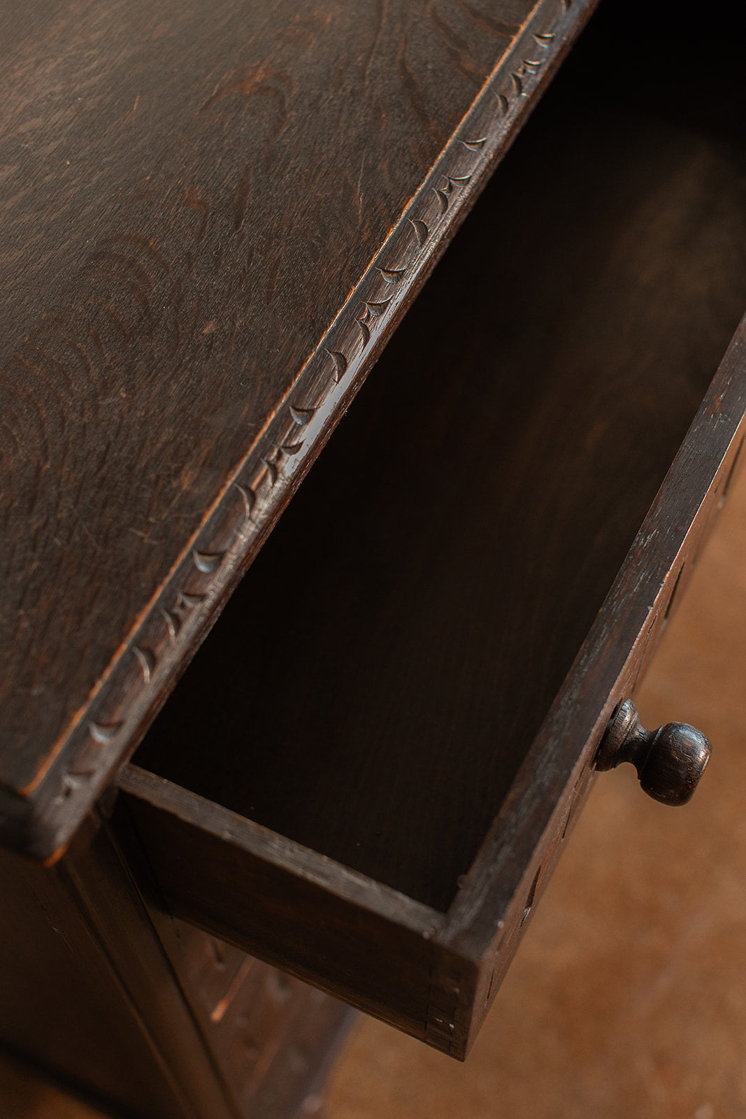 Belgian Carved Antique Chest - circa 1900