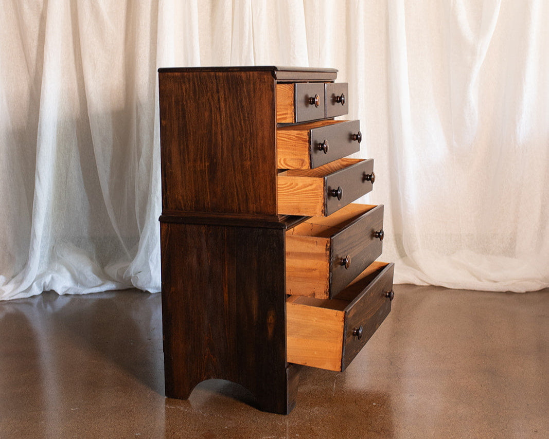 Maple Six Drawer Highboy - early to mid 1900s