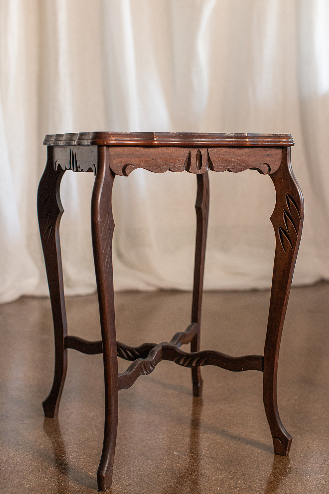 Pair of Carved Wood Side Tables