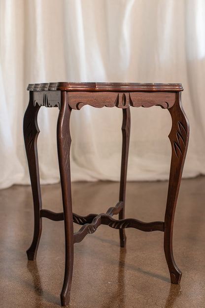 Pair of Carved Wood Side Tables