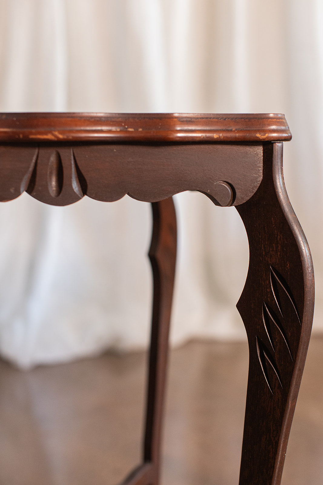 Pair of Carved Wood Side Tables