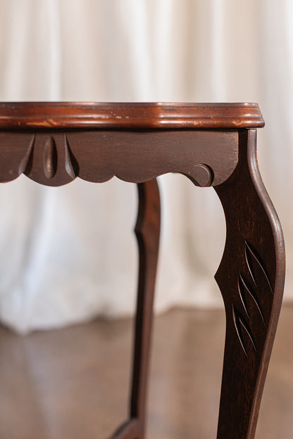 Pair of Carved Wood Side Tables