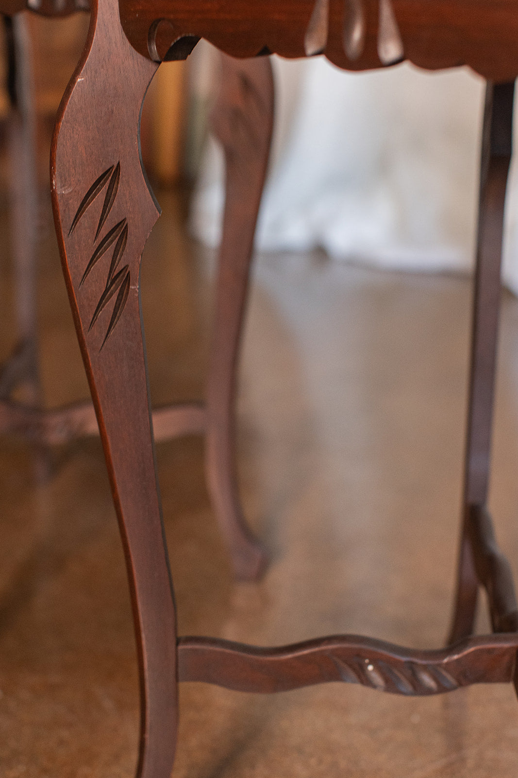 Pair of Carved Wood Side Tables