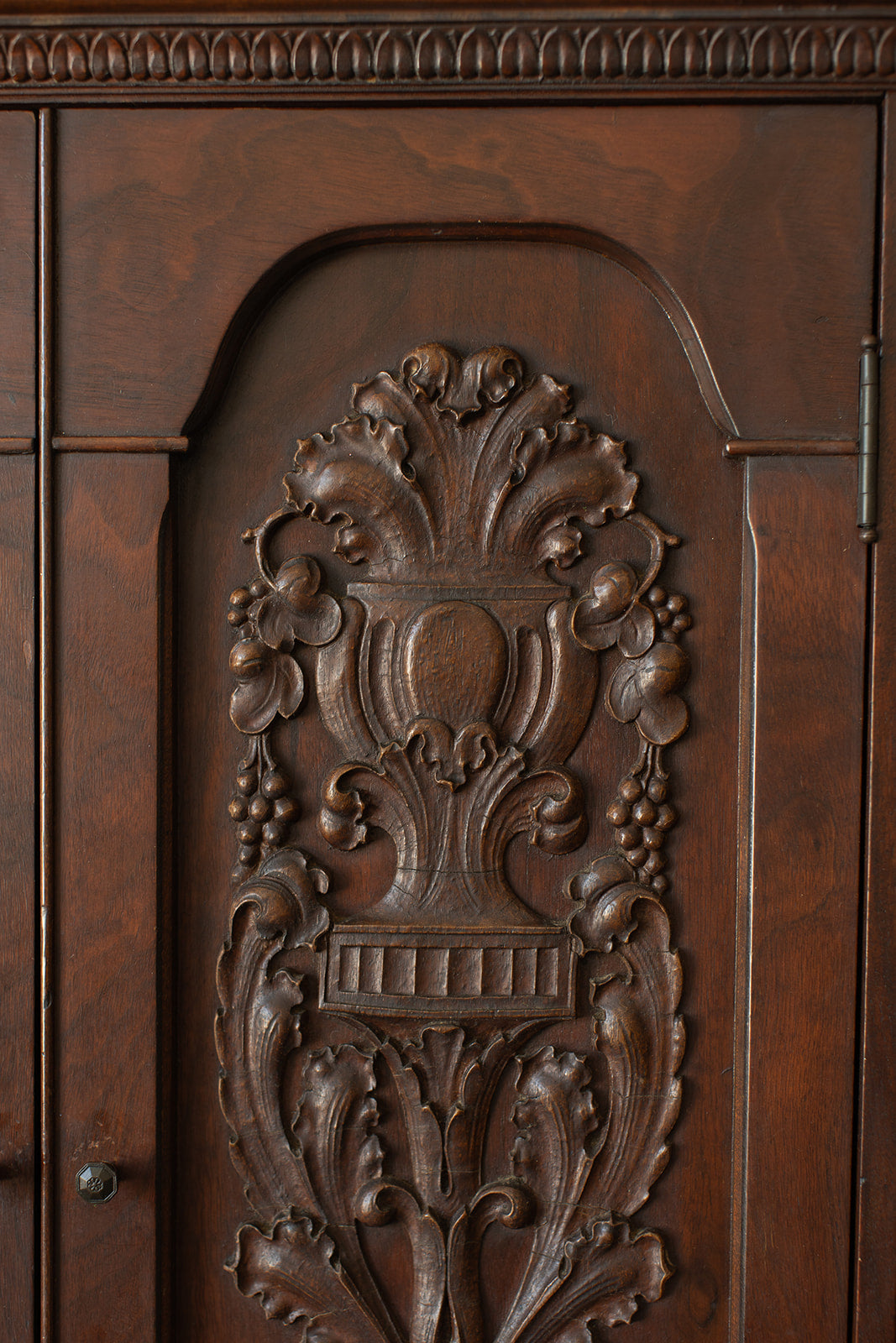 Carved Two Door Kitchen or Vanity Counter Top Cabinet