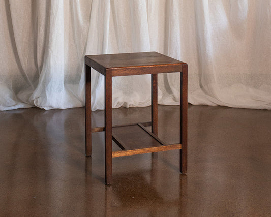 Mid 20th Century Square Two Tier Oak Side Table