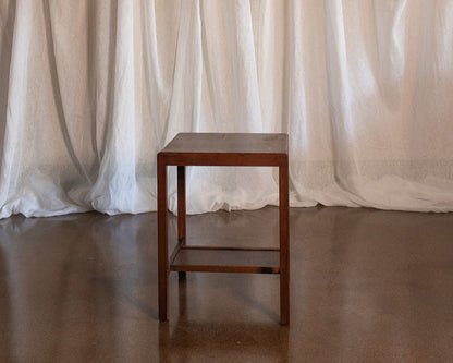 Mid 20th Century Square Two Tier Oak Side Table
