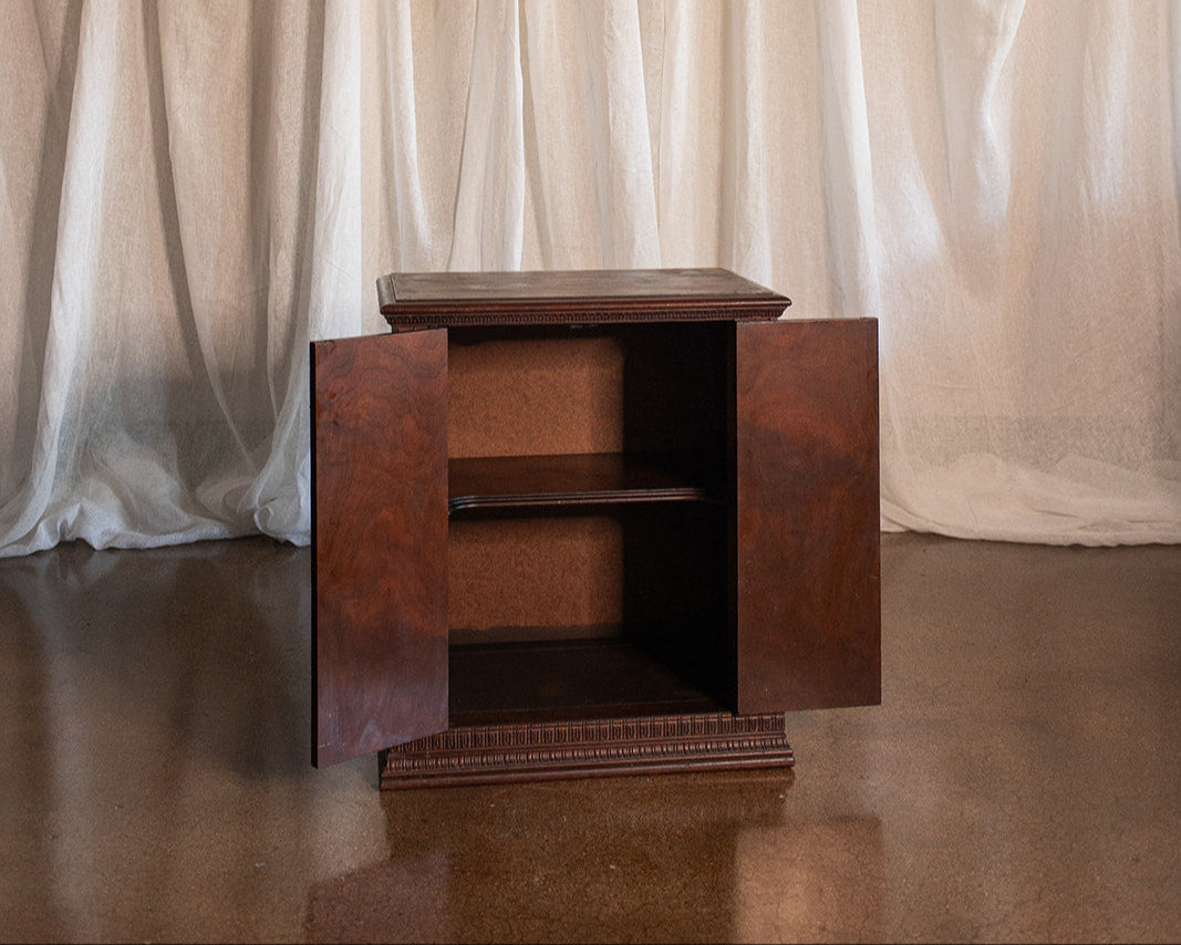 Carved Two Door Kitchen or Vanity Counter Top Cabinet