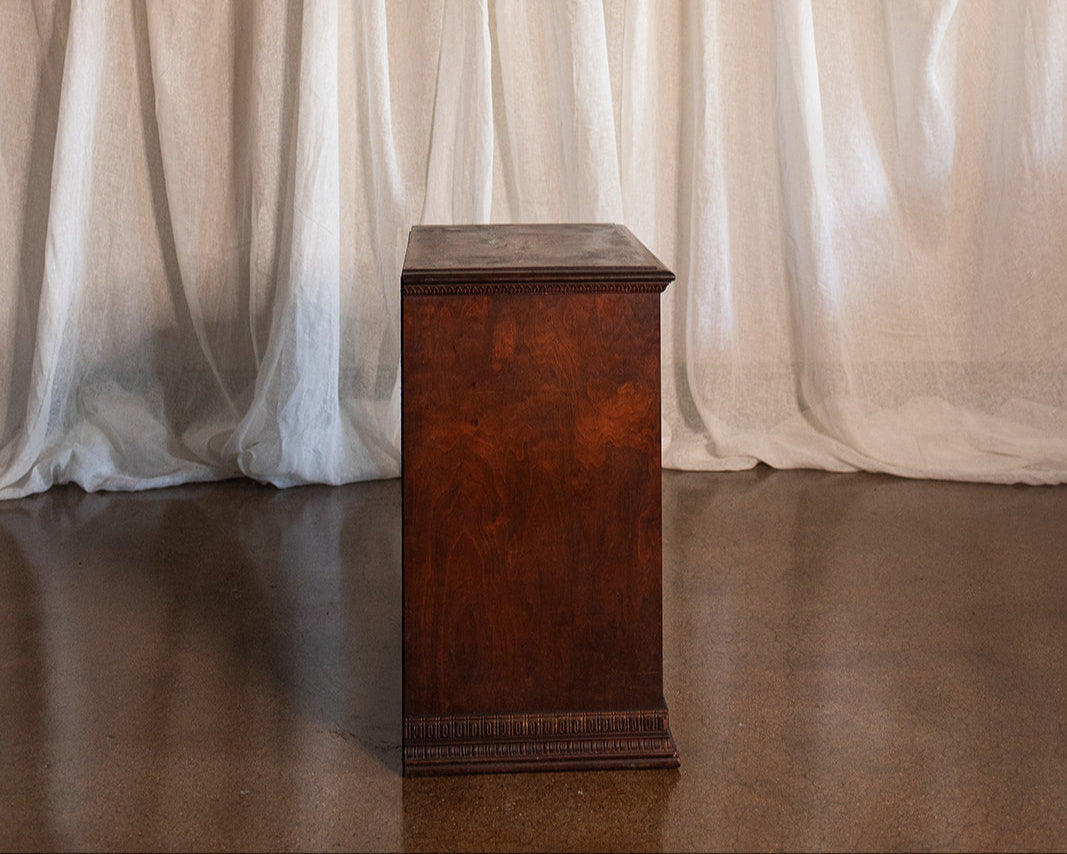 Carved Two Door Kitchen or Vanity Counter Top Cabinet