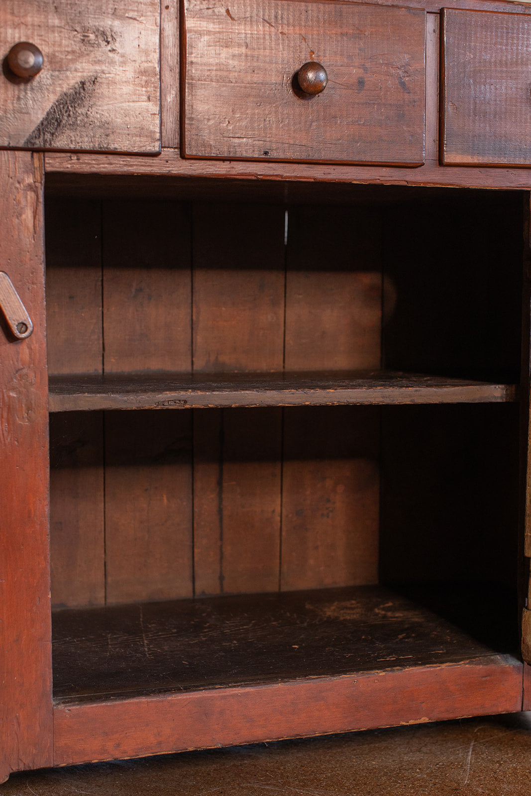 Primitive Cabinet with Ventilation Cutout Detail