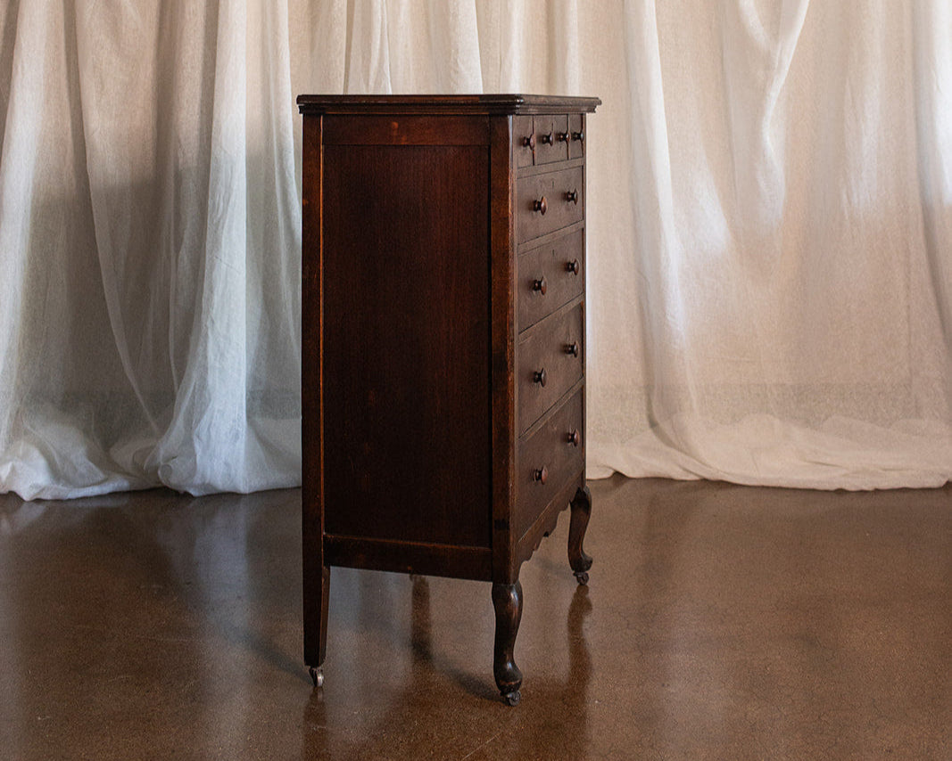 Seven Drawer 1932 Vintage Walnut Dresser