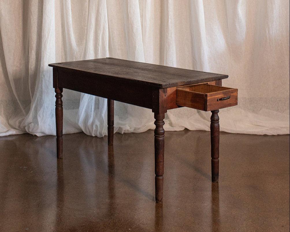 Rustic Work Table Console with Drawer