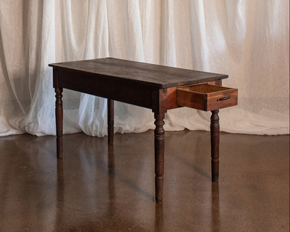Rustic Work Table Console with Drawer